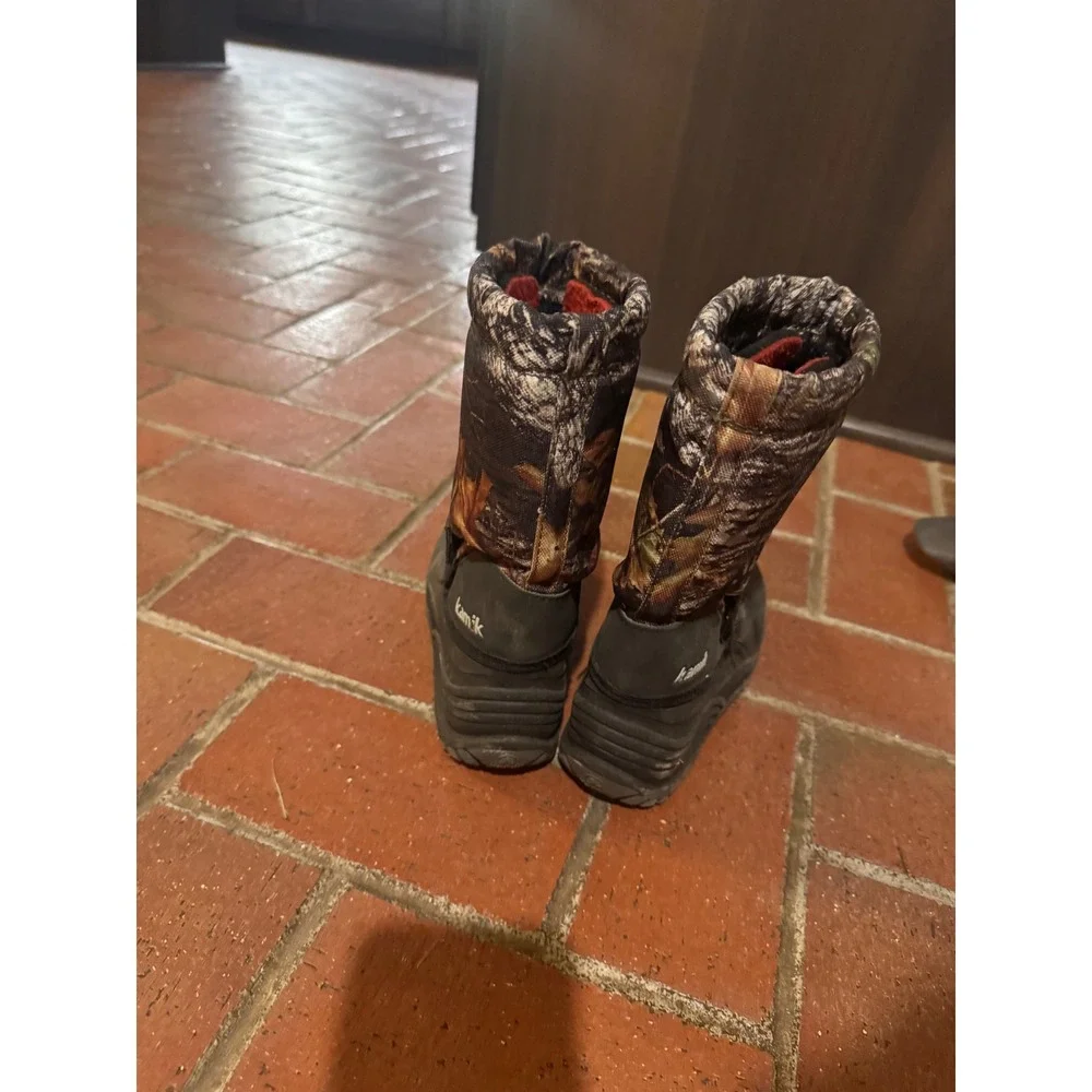 Kamik Kids Camo Snow Boots Size 13 Realtree Camouflage Winter Insulated Black